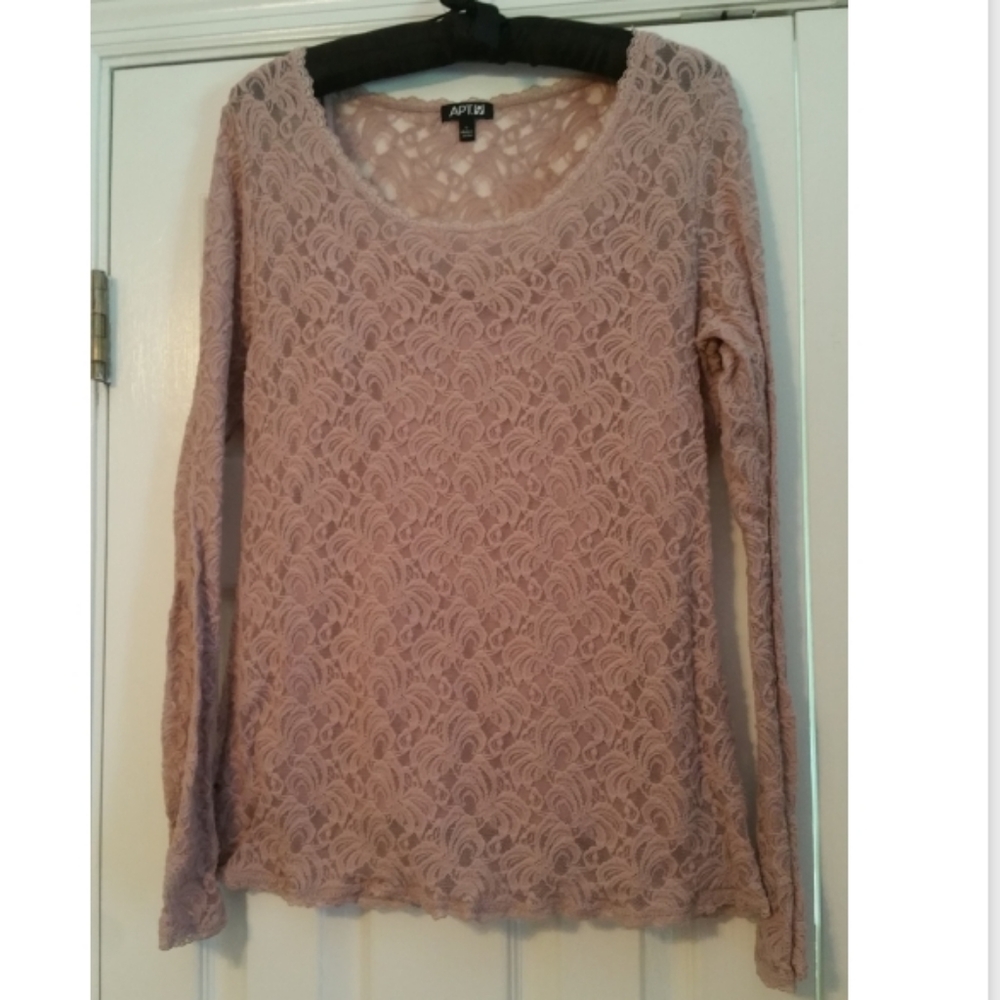 Apt. 9 lace top, Large, Pink